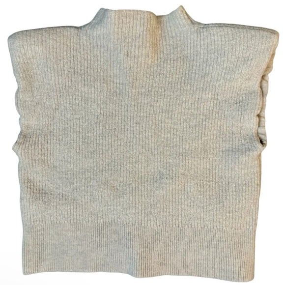 Babaton Merino Wool High Neck Cream Sleeveless Sweater Vest Womens Large - Picture 1 of 6